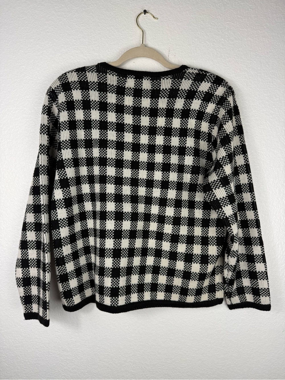 Croft & barrow Vintage Checkered Sweater Buffalo Plaid cardigan size S - Picture 7 of 8